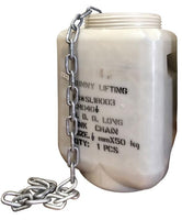 LONG LINK PROOF COIL CHAIN 50kg pail pack Australia - Fully Compliant Lifting Gear - The Riggers Loft